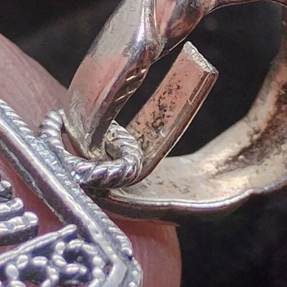 Sterling Silver Filigree Mezuzah Menorah Pendant Handmade Judaica Unisex - Picture 5 of 8